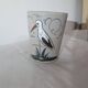 Gobelet vintage Fortuné Schmitter - Betschdorf - décor cigogne grise