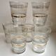 Set of 7 granite water glasses with golden edging 50s-60s