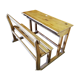 School desk in solid oak, 2 places