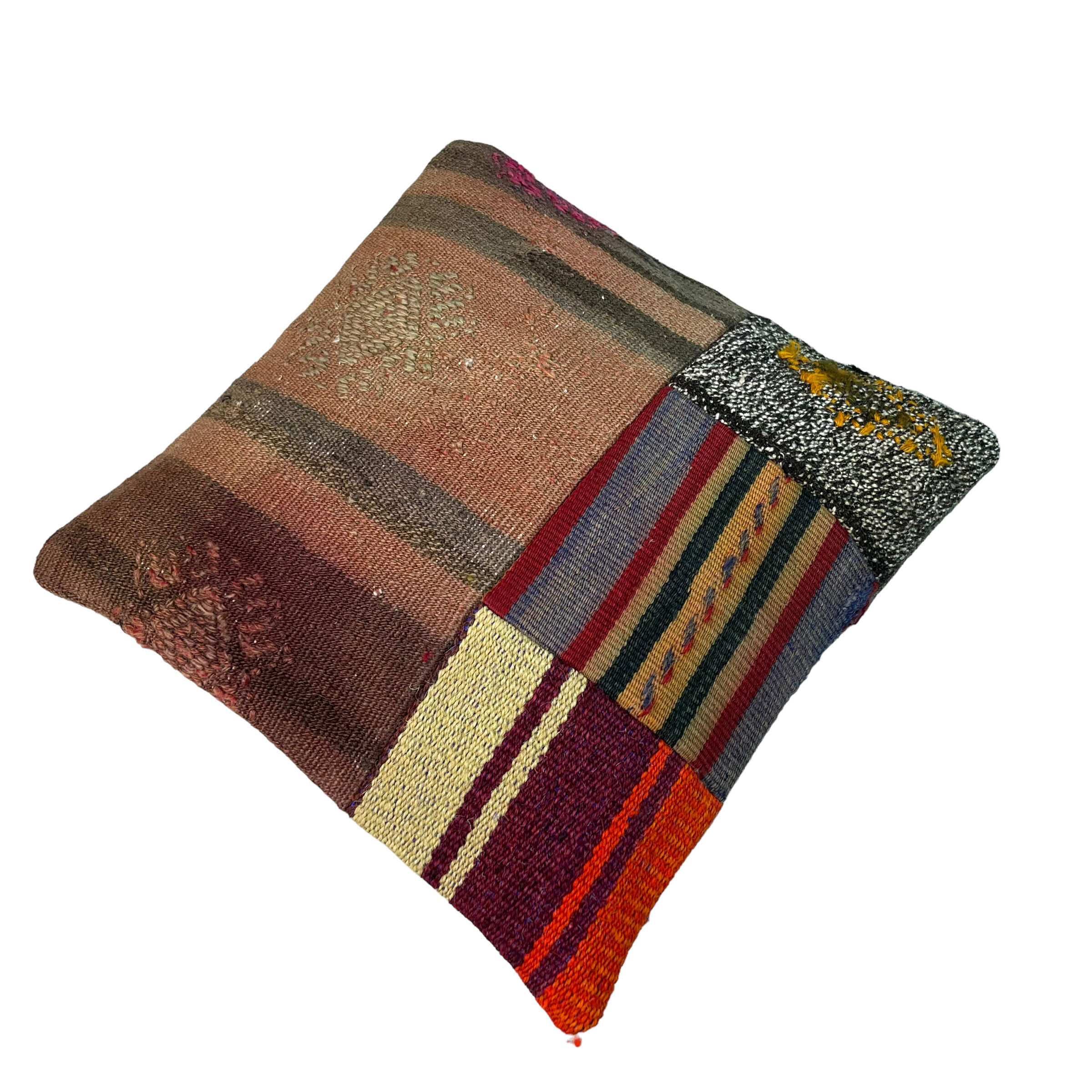 Housse de coussin kilim turc vintage, 40 x 40 cm