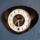Vintage formica clock silent trapezoid wall clock "Black transistor star"