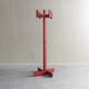 Postmodern red stained pine wood coat hanger