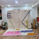 Modern Moroccan Beni Ouarain Rug with Colorful Abstract Design – Hand Woven Wool Rug