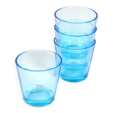 Set of 4 Iittala / Kaj Franck 'Kartio' drinking glasses / 'glacier blue' / Mid Century Modern design / Finland