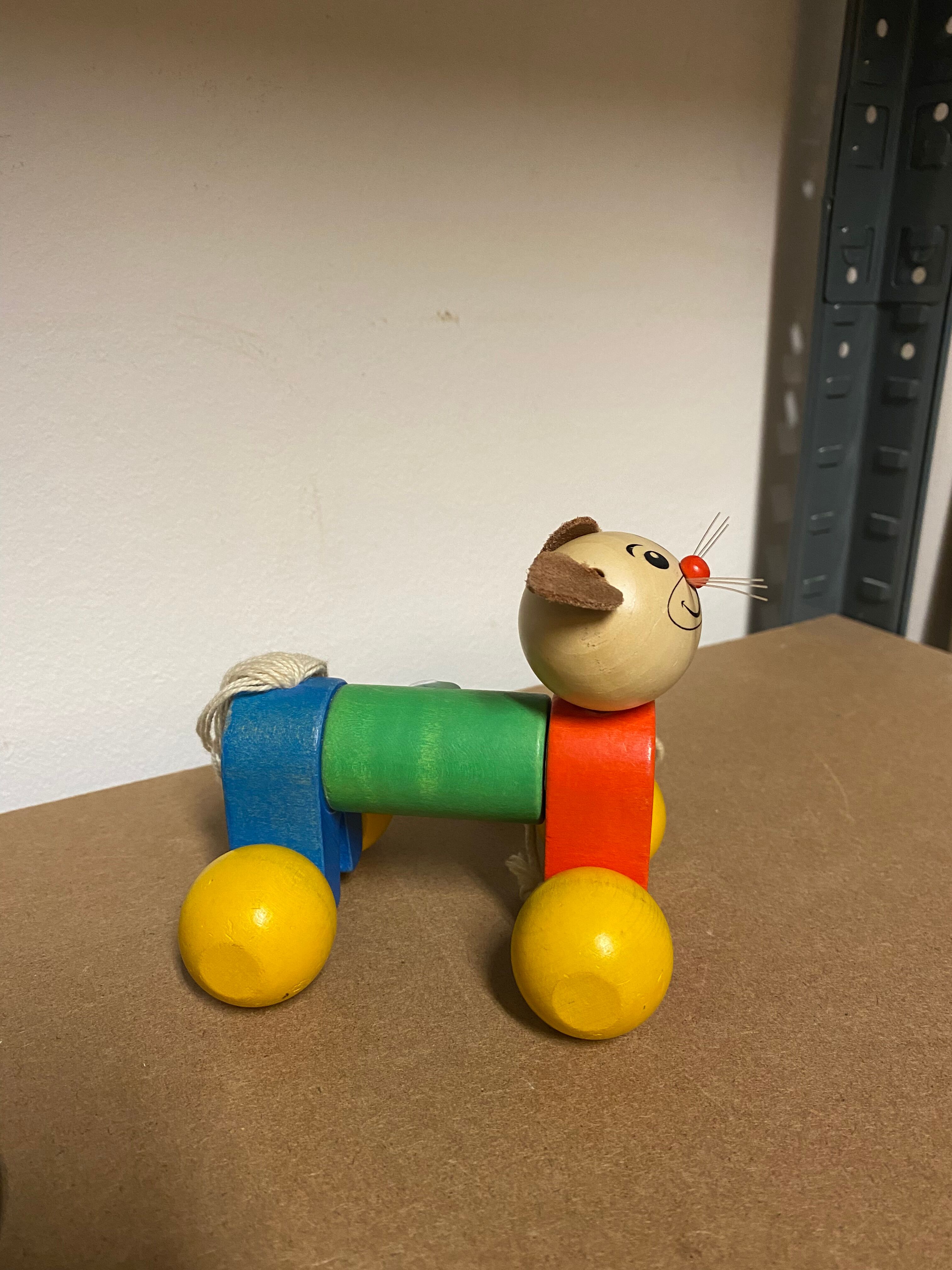 Old wooden toy to pull