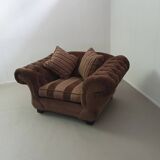 Large weighty love seat with the original matching cushions. Marked "Handmade in Holland"