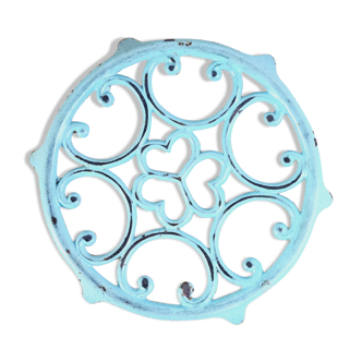 Sky blue cast iron underside