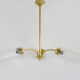 Branched chandelier, brass and glass tubes year 60