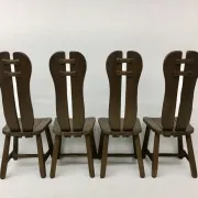 Set of 4 Belgian brutalist dining chairs from De Puydt, 1970s