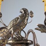 Pair of wall sconces with parrots and leaves