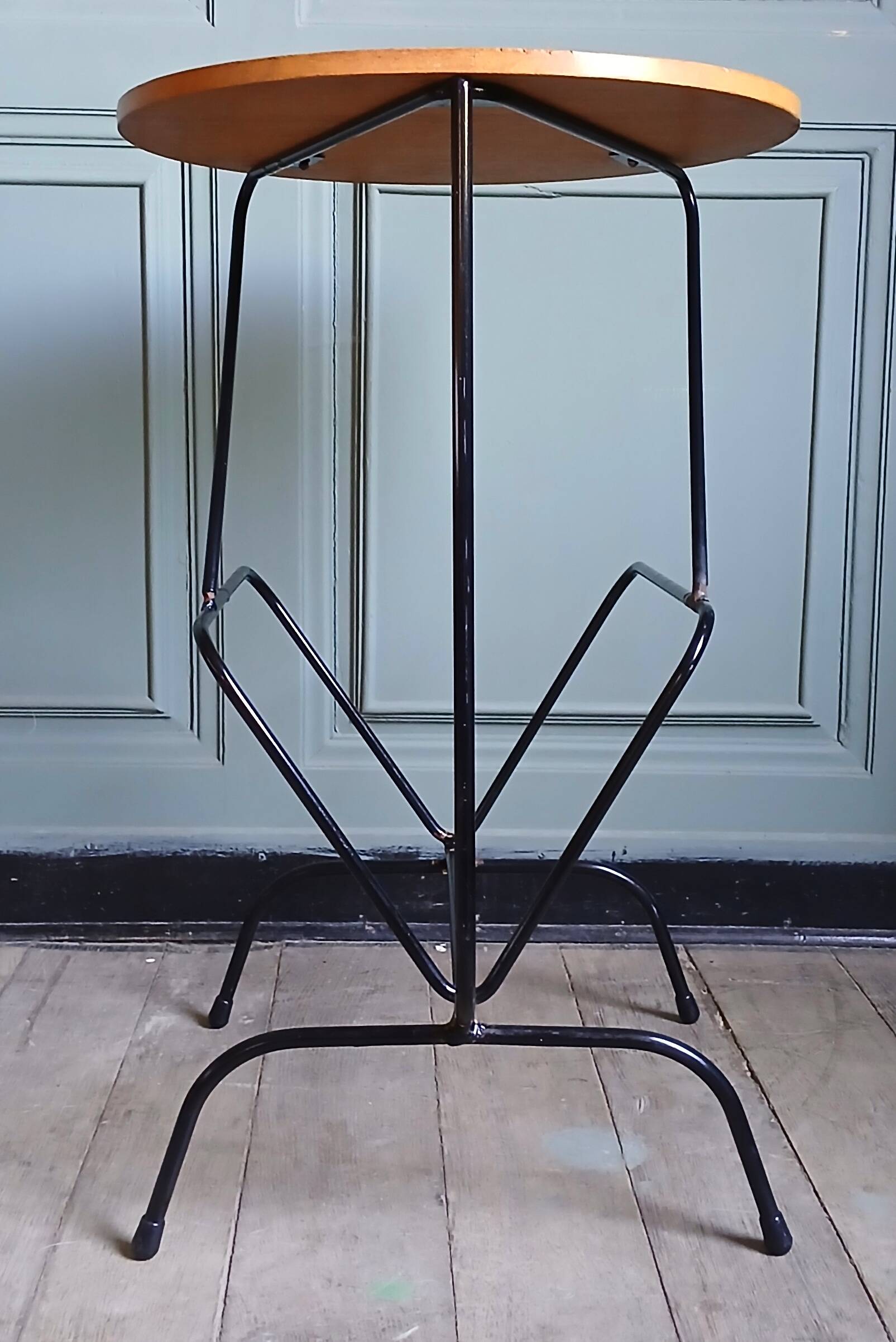 Side table with magazine holder, light oak, 1960.
