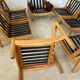 Old modular living room 7 armchairs and vintage Scandinavian design coffee table from the 60s
