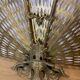Firewall foldable fan "peacock" - brass bronze late nineteenth century