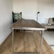 Folding industrial-style dining table