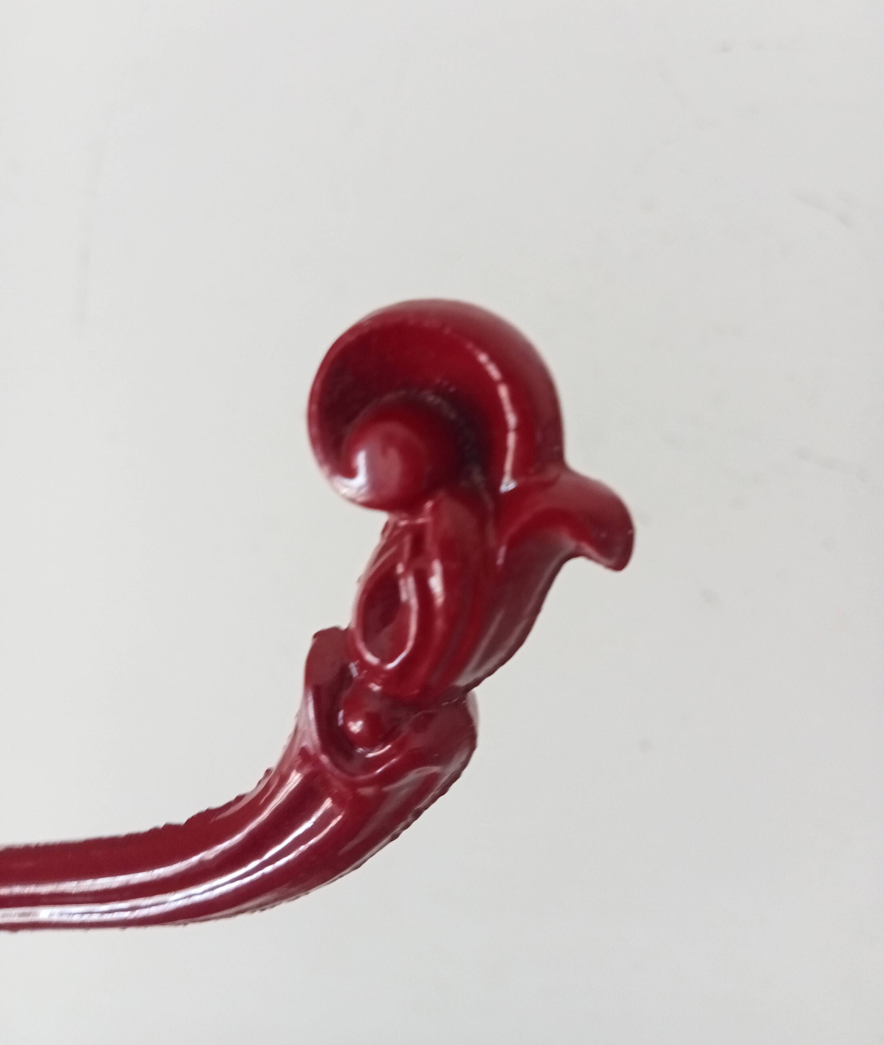 Vintage wall coat hook in enamelled cast iron