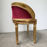 Fauteuil bois doré et velours rouge Louis XVI