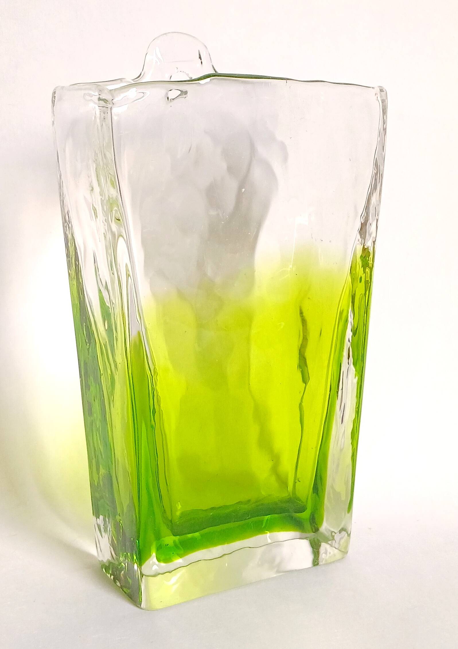 Textured glass wall vase Kumela in the style of Kaj Blomqvist, Finland circa 1960.