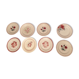 Assorted 8 red-toned dessert plates