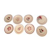 Assorted 8 red-toned dessert plates