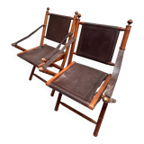 Paire de chaises coloniales faux bambous 1960’s