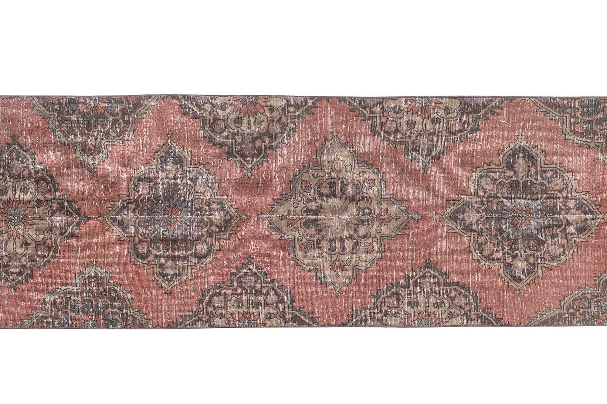 Vintage Turkish hallway rug 96x364 cm