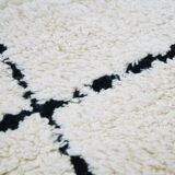 Berber rug 120x180 cm white with black grid