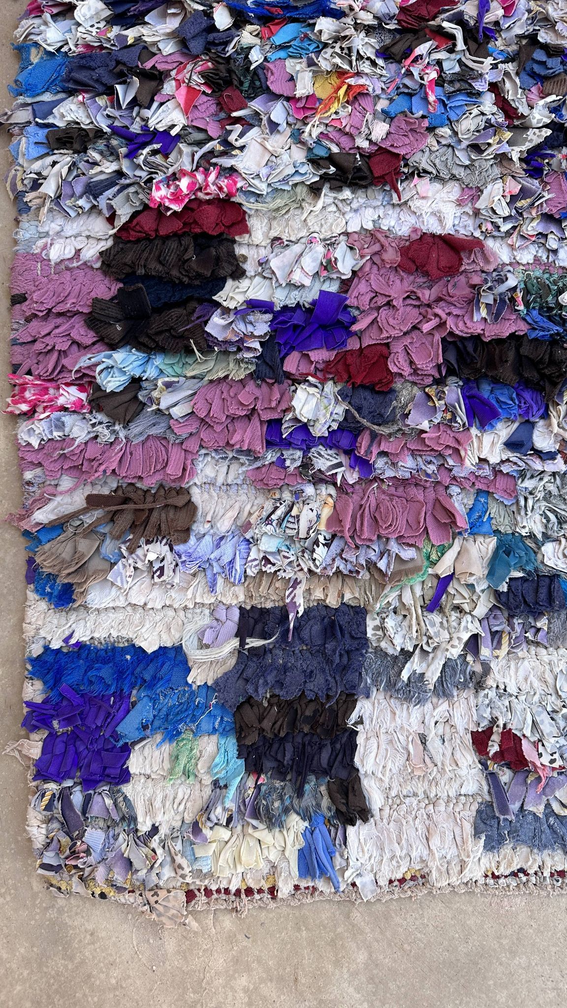 Tapis Marocain Boucherouite coloré - 89 x 162 cm