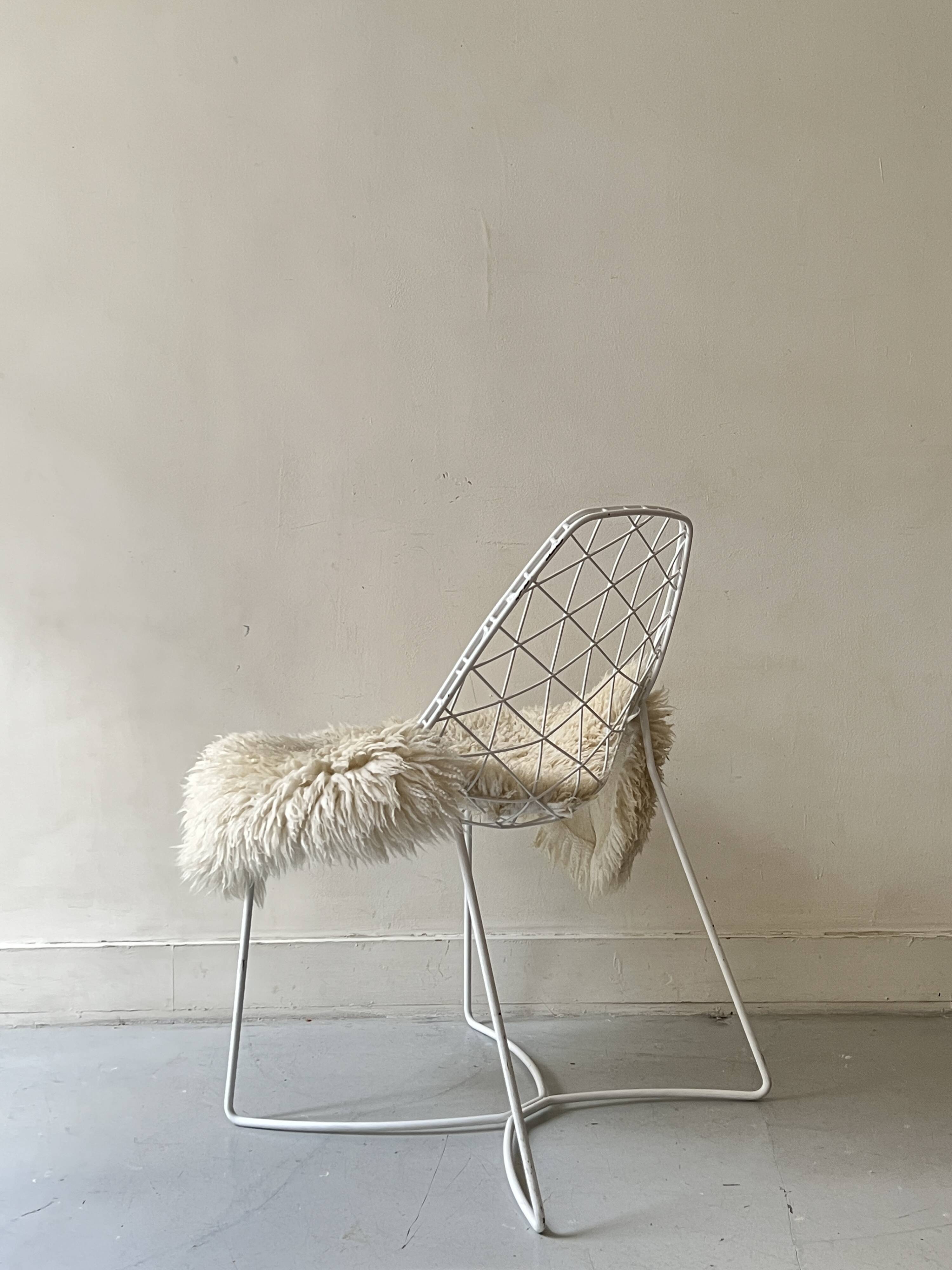 White metal bikini mesh design chair