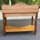 Vintage Console Desk in Solid Pine with Removable Upper Unit 1980
