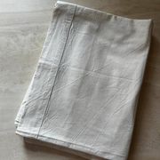 Grand drap ancien en métis, lin et coton écru