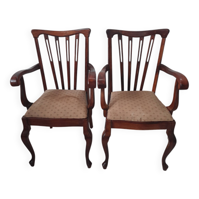 Paire de fauteuils de style Queen Anne originaux