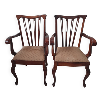 Pair of Queen Anne Style Armchairs original