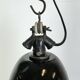 Industrial Black Enamel Factory Lamp with Cast Iron Top, 1930s