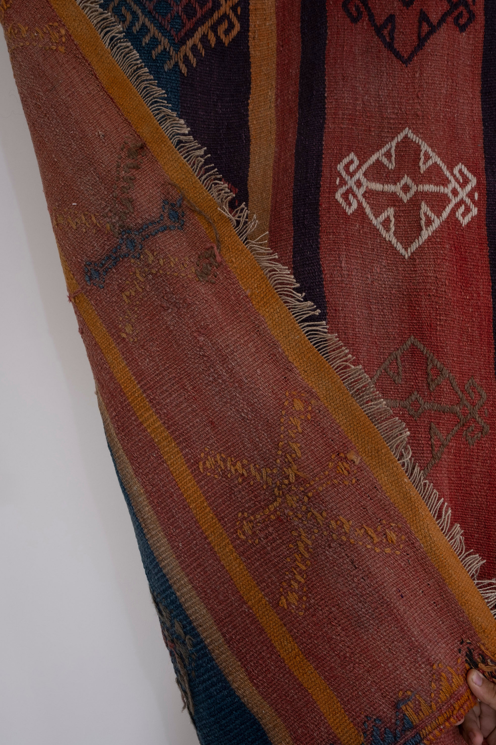 Vintage Extra Long Turkish Kurdish Runner Rug 123 x 521 cm