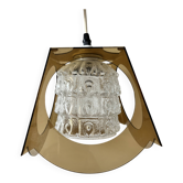 Suspension années 70 - verre moulé - plexiglass