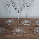 6 crystal wine glasses