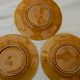 Set of 3 slip dessert plates. Fruit decor.