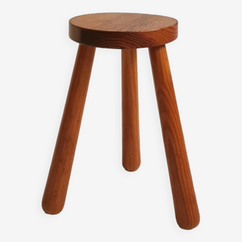 Tabouret tripode en pin massif