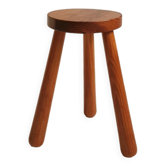 Tabouret tripode en pin massif