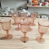 Ensemble de 8 verres à pied rose Rosaline