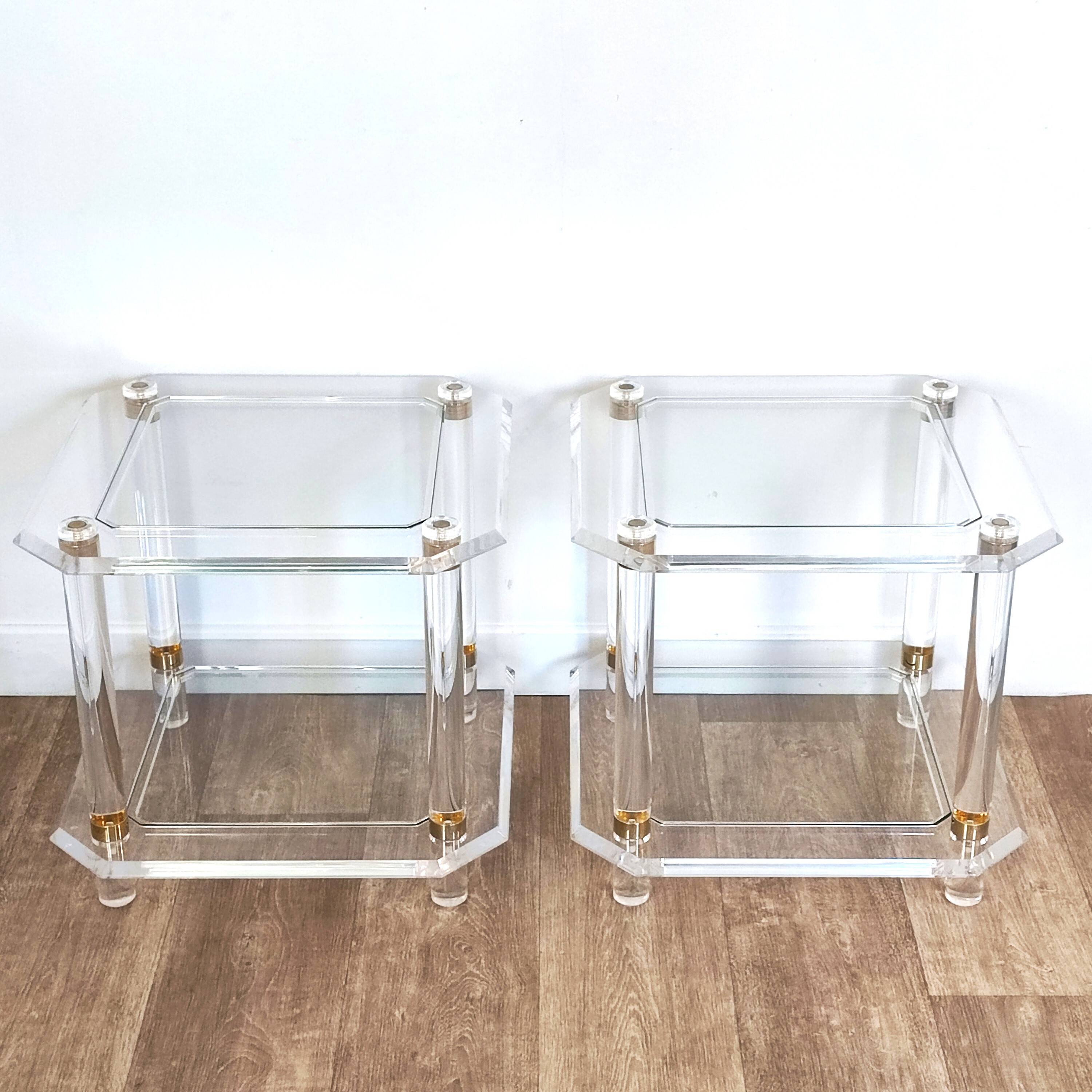 Plexiglass side tables / end tables