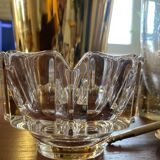 Vintage orrefors small crystal corona bowl , design by lars hellsten, sweden 1970s