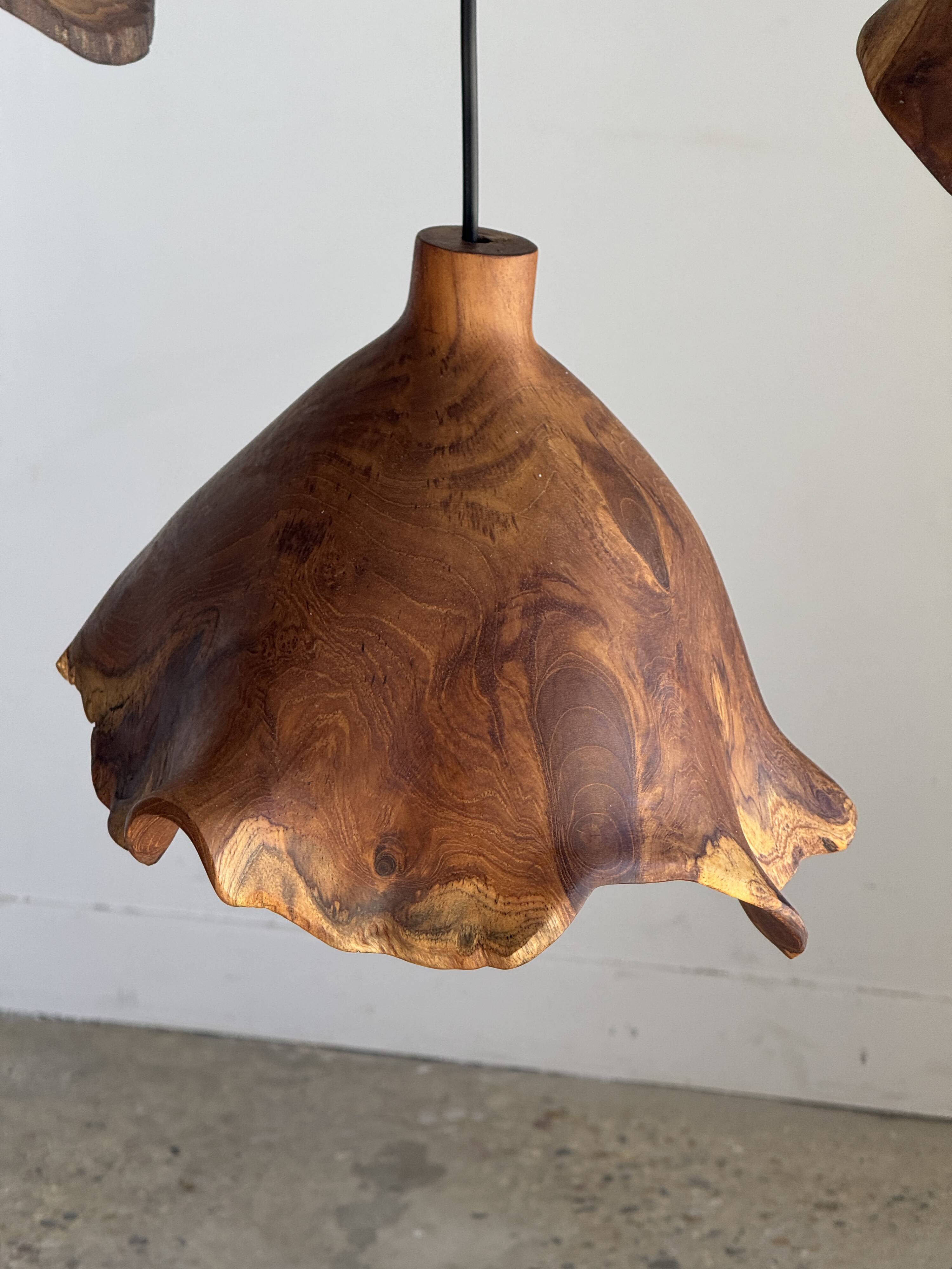Small suspension in organic teak hat D30 H20