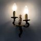 Old pair of double-light wall sconces, acanthus leaf. 60s