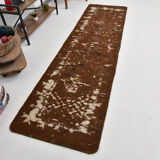 3x10 neutal brown felt vintage runner rug,85x307cm