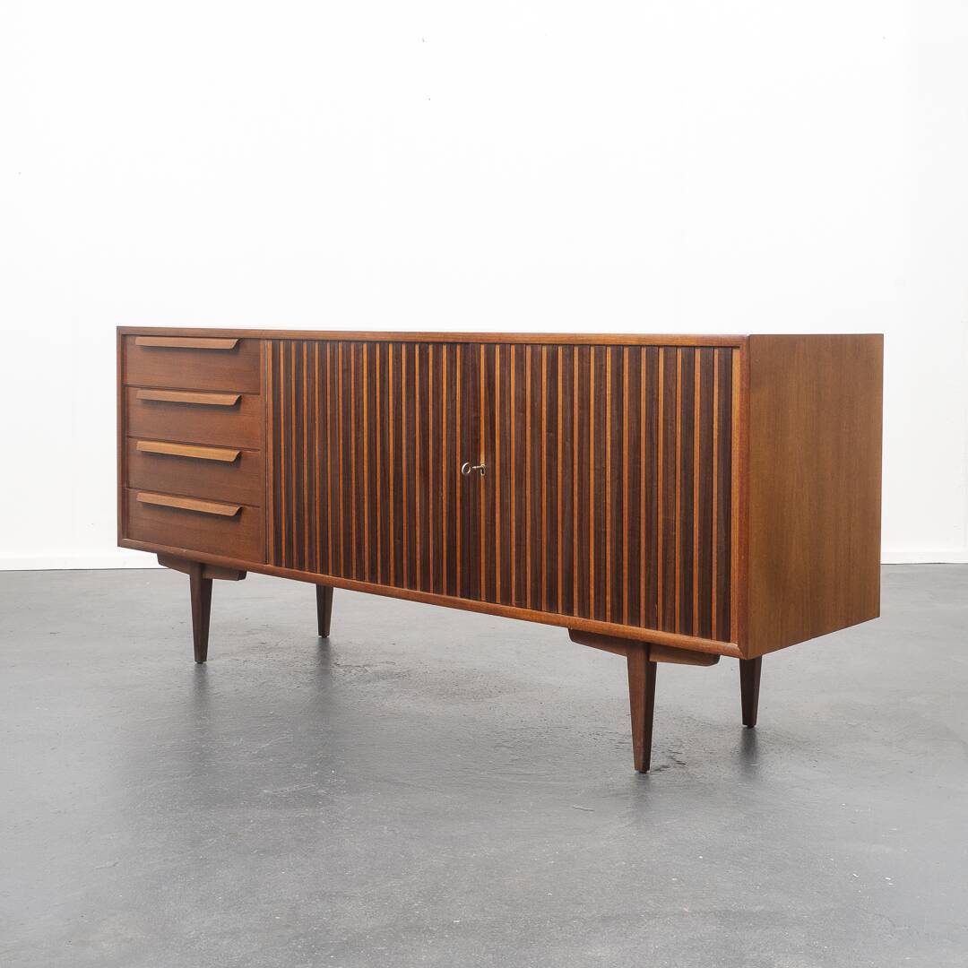 Enfilade années 60, teck, scandinave, 165cm, restauré