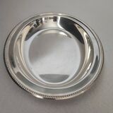 silver-plated metal salad bowl