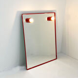 Mirror with red metal bulbs, 1970