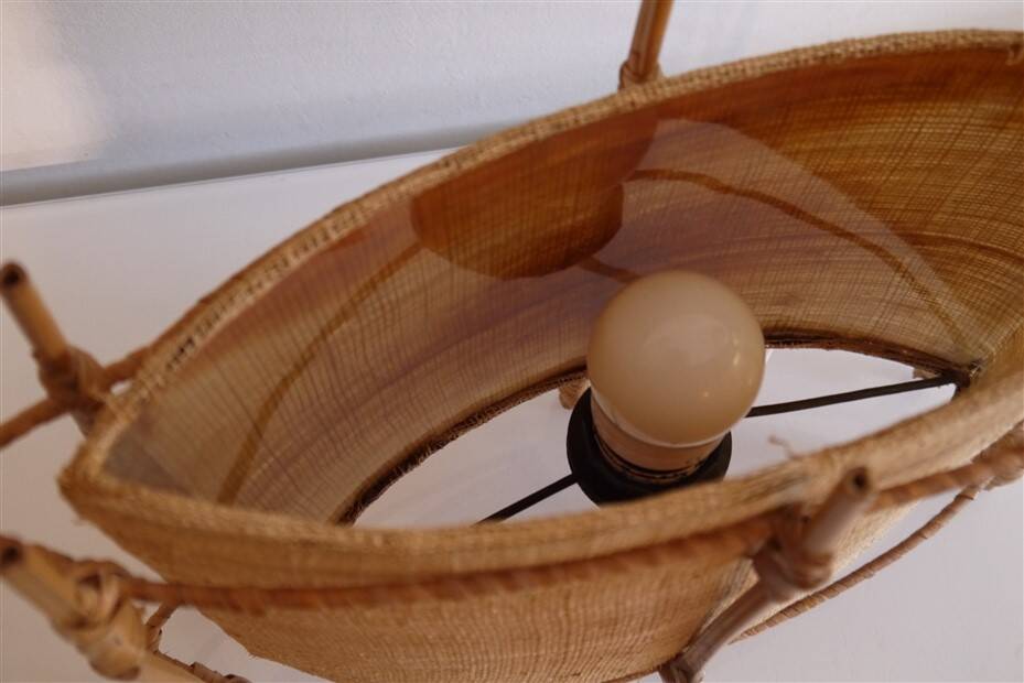 Vintage rattan lamp 1950