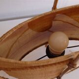 Lampe vintage en rotin 1950